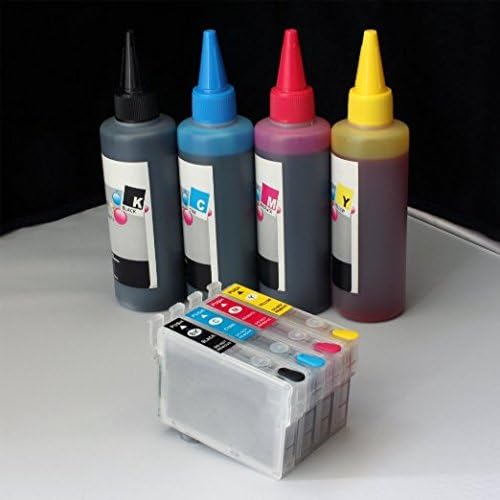 Green-Products Refillable EMPTY cartridges #200 T200 with 400ml Pigment sublimation ink Compatible with Epson expression XP-200 xp-300 xp-310 xp-400 xp-410 workforce wf-2530 wf-2540