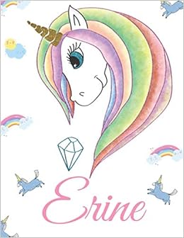 Erine Noms Personnalise Carnet De Notes Cahier Journal Pour Les Filles Et Les Femmes Cahier De Dessin Kawaii Licorne Accessoires De Licorne Original Anniversaire Femme French
