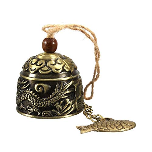 dream_light 2PCS Chinese Traditional Feng Shui Wind Chime,Vintage Style Fish Feng Shui Bell for Good Luck Peace Happiness, Fortune Prosperity,Home Garden Hanging Decorative Gift.