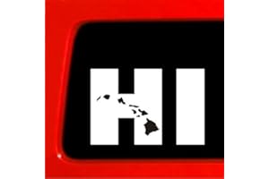 CREATIVE CONCEPT IDEAS Hawaii Islands HI Decal Vinyl Sticker|Cars Trucks Vans Walls Laptop| White |5.5 x 3.7 in|CCI1094