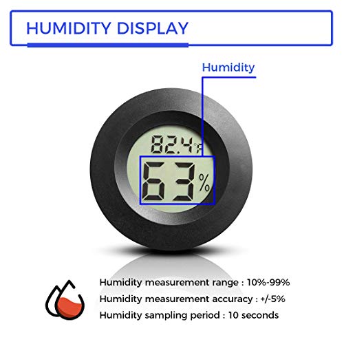 Mini Thermometer Hygrometer Digital Fridge Freezer Room Electronic Temperaturer Humidors Meters with LCD Display for Kitchen, Greenhouse, Garden, Closet