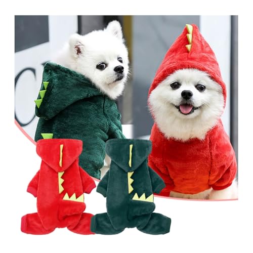 Dog Jumper Cute Dinosaur Design, Thick & Warm Fleece for Dog, Fancy Dress Pet Outfit, Ideal for Chilly Winter Days & Christmas
