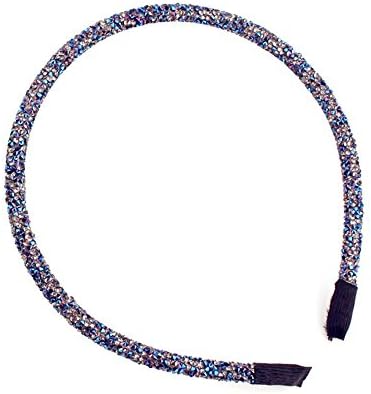 Sherryshine Rhinestone and Crystal Plastic Hairband Hair Hoop Headband for Women,Blue Color