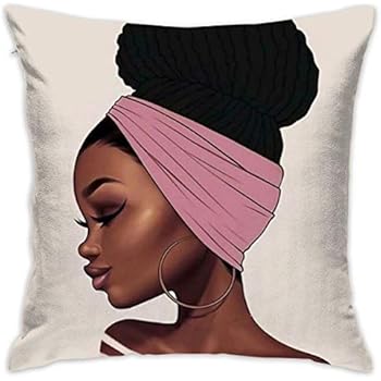 SARA NELL Velvet Throw African Woman Pillow Cases,Black Art African American Traditional Women,Pillow Covers Decorative 18x18 in Pillowcase Cushion Covers with Zipper