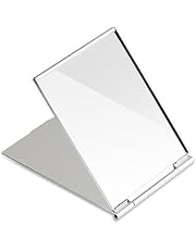 Miroir De Poche Pliable Double Face – Blanc, 9x8 Cm, Grossissement, Cosmétique, Neuf