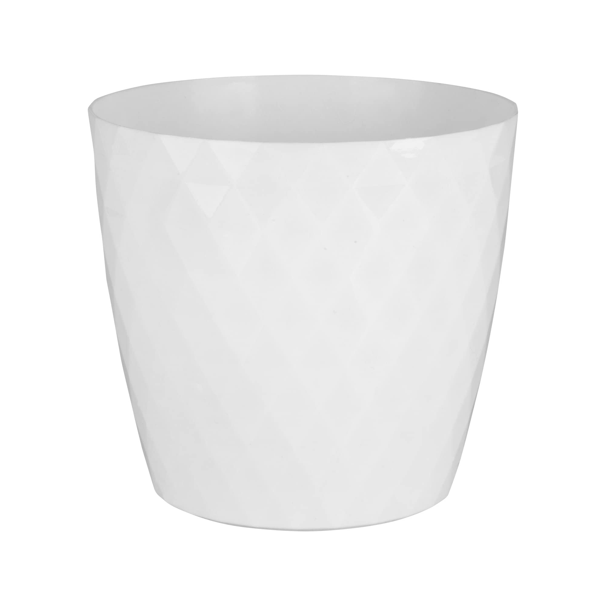 Home Garden Ornaments Plant Pots Indoor, Indoor Plant Pot - Decorative Plastic Flower Pots with Glossy Crystal Surface (Diameter: 12cm, Colour: White) — image 1