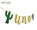 Fiesta First Birthday Smash Cake Kit Gold Glitter UNO Highchair Banner with UNO Cake Topper For Fiesta Cactus Taco Party Supplies Decorations