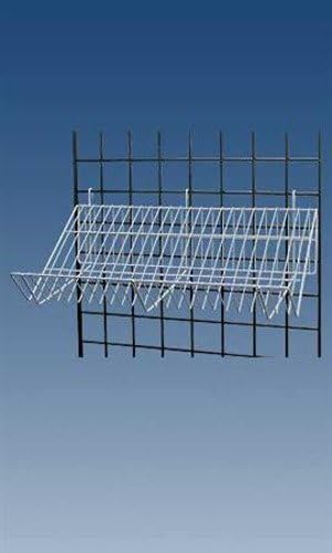 Lot of 4 New Retails White Finished Downslope Grid Shelf 24"L x 12"D x 6½”H
