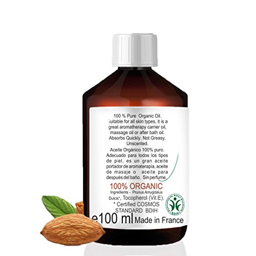 Certified Organic Cold Pressed Sweet Almond Oil 100 Pure (100 ml