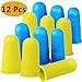 FOLAI Silicone Finger Protectors 12 Pack Hot Glue Gun Caps for Hot Glue Wax Rosin Resin Honey Adhesives Scrapbooking Sewing in 3 Sizes (Blue)