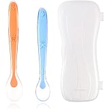 Baby First Stage Spoons,2-Pack of Different Sizes,BPA Free,Large Capacity Silicone Infant Spoon,Training Self Feeding 6 Month
