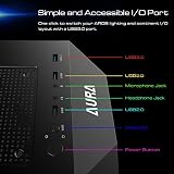 GAMDIAS AURA GC1 Gaming Mid Tower ATX PC Case 4 ARGB Fans Tempered Glass view 7