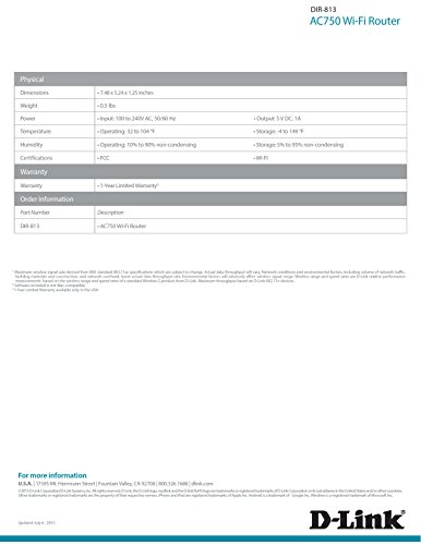 D-Link DIR-813 AC750 Wi-Fi Router