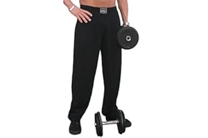 CRAZEE WEAR Mens/Women baggy workout pants body building active wear gym fitness pants in soft black