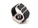 Monowear Nylon Watch Band Compatible with Apple Watch (42MM/44MM, Black with Series 3/4 Gold Adapter)