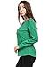 Allegra K Lady Split Neck Long Sleeve Mock Chest Pockets Shirt XL Green