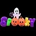 EasyGoProducts 7 Foot Spooky Ghost Pumpkin Halloween Party Portable Air Blown Inflatable Yard Decoration with LED Lights and Blower Fan Motor