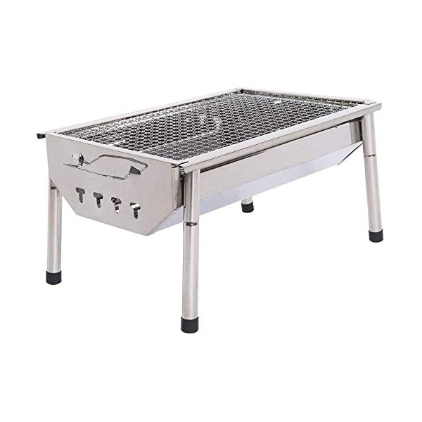 ISUMER-Charcoal-Grill-Barbecue-Portable-BBQ-Stainless-Steel-Folding-BBQ-Kabab-Grill-Camping-Grill-Tabletop-Grill-Hibachi-Grill-for-Shish-Kabob-Portable-Camping-Cooking-Small-Grill