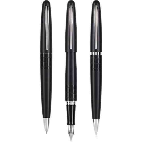 UPC 072838912435, Pilot MR Animal Collection Fountain, Ball Point and Pencil Gift Set, Matte Black with Crocodile Accents (91243)