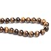 iSTONE Natural Yellow Brown Golden Tiger Eye Gemstone Round Loose Beads For Jewelry Making Findings /Accessories 1 Strand 16 inches - 8mm