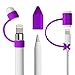 Fintie 3 Pieces Silicone Bundle Compatible with Apple Pencil 1st Generation, Soft Protective Cover Accessories Pencil Cap Holder with Nib Cover, Cable Adapter Tether, Purple