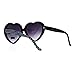 Womens Black Polka Dot Print Color Plastic Heart Shape Cutie Sunglasses