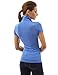 PattyBoutik Women V Neck Short Sleeve Polo Shirt (Blue Large)