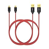 [2-Pack] Anker 6ft / 1.8m Nylon Braided Tangle-Free Micro USB Cable with Gold-Plated Connectors for Android