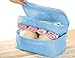 JJ POWER Travel Underwear Organizer Bag, Lightweight Double Layer Large Capacity Cosmetic Bag- Multiple Compartments and Pockets (Sea Blue)