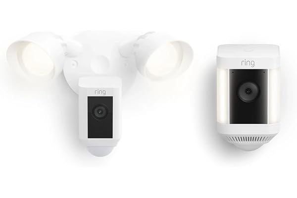 Ring Floodlight Cam Plus with Ring Spotlight Cam Plus, Battery White