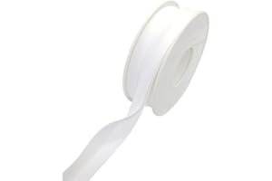 Hobby Trendy 100% Cotton Bias Binding Tape (Double Fold) 10mm (3/8") (5meters- 5.46yards) for Sewing, Seaming, Binding, Hemming, Piping, Quilting (01 White)