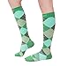 Men/Women Knee High Compression Socks Large Argyle Green