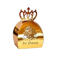 BTLIFE 50PCS Eid Mubarak Candy Chocolate Boxes -Islamic Ramadan Muslim Kareem Sugar for Bridal Shower Anniverary Wedding Party Favor Storage Boxes