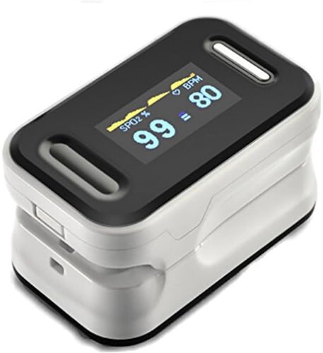 LL-Fingertip Pulse Oximeter Oximetry Blood Oxygen Saturation Monitor?For Infant,Pediatric, Adult, lanyard,Rotating OLED Dispaly , white