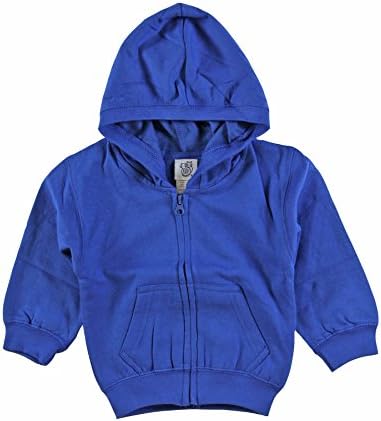 Kiddy Kats Baby Hooded Sweatshirt Cotton Full Zipper Infant Hoodie with Kangaroo Muff Pockets Royal, 18 Months
