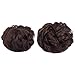 REECHO Women’s Thick 2PCS Curly Wavy Updo Hair Bun Extensions Messy Hairpieces – Dark Chocolate Brownthumb 2
