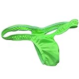 FFESHOW Men's Smooth Bikini Thongs G String Bulge Pouch Underwear Swimwear