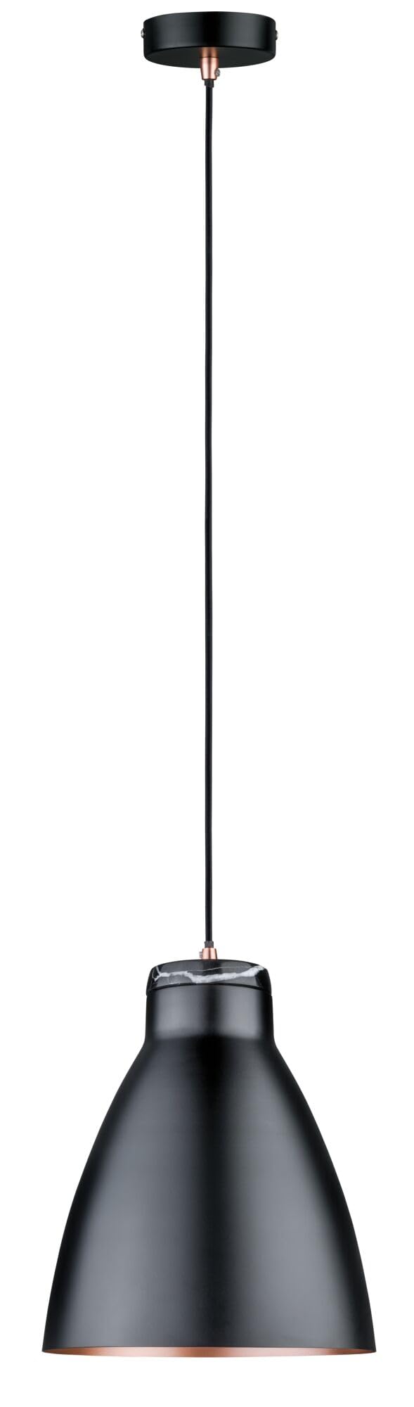 Paulmann 79609 Neordic Roald Pendant luminaire max. 1x20W Pendant lamp for E27 Lamps Ceiling lamp Black matt/Copper matt 230V Metal/Marble Without lamp