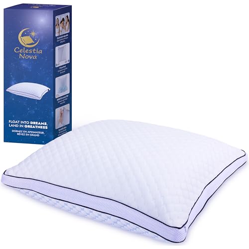 Celestia Nova Ergonomic Cervical Memory Foam Pillow – Adjustable Orthopaedic Pillow for Neck Pain and Neck Support – Double Sided Cool – Washable Cover – 60 x 50 cm