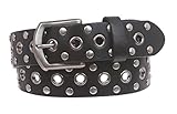 Snap On Soft Hand Oil-Tanned Vintage Grommets & Studs Solid Leather Belt