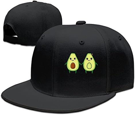 Zoena Avocado Couple Cotton Hats Cross-Country Snapback for Outdoor Sports Black