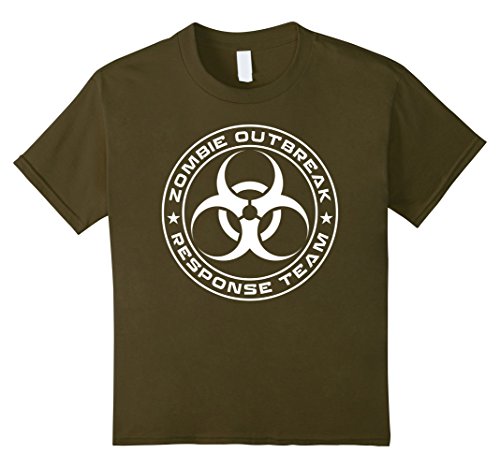 Kids Zombie Outbreak Response Team T-Shirt 12 Olive