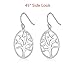 Sterling Silver Filigree Minimalist Tree of Life Dangle Drop Earrings For Sensitive Earrings By Renaissance Jewelry