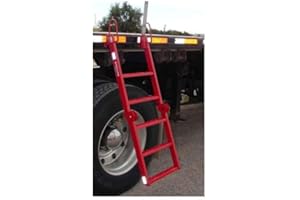 Deckmate Truck Steps - Portable Alloy Steel Ladder, Red, 53 Inches, 400 lb Capacity