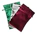 Tarot Bags Festive Colors Satin Bundle of 3: Emerald Green Silver and Wine (5