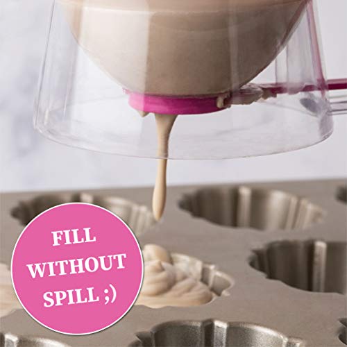 Homeries Pancake & Cupcake Batter Dispenser Tool With Measuring Label