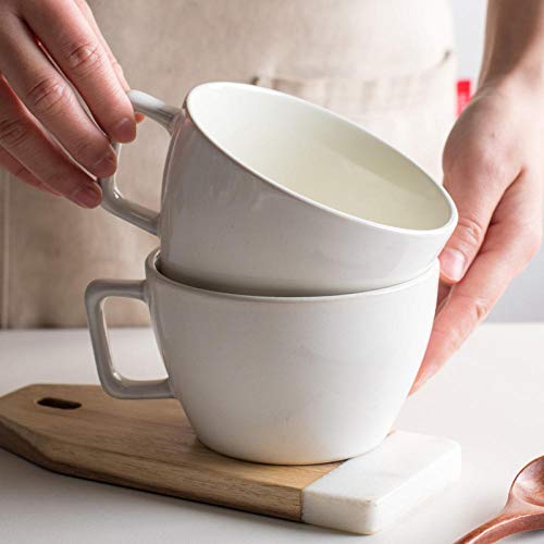 Teetassen,Kaffeebecher Kaffeetassen Keramik,Keramik Wasser Tasse Trinkbecher Einfache Weiße Tasse Nach Hause Frühstück… – Bild 6