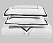 Hotel Luxury 3pc Duvet Cover Set- Elegant White/Black Trim Hotel Quality Design- Wrinkle & Fade Resistant Bedding - King/Cal King