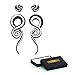 BodyJ4You 4PC Glass Ear Tapers Plugs 00G Black White Handmade Gauges Piercing Jewelry Set