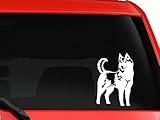 Siberian Husky dog nature animal car truck SUV window laptop Kitchen wall macbook decal sticker Approx 6 inches white